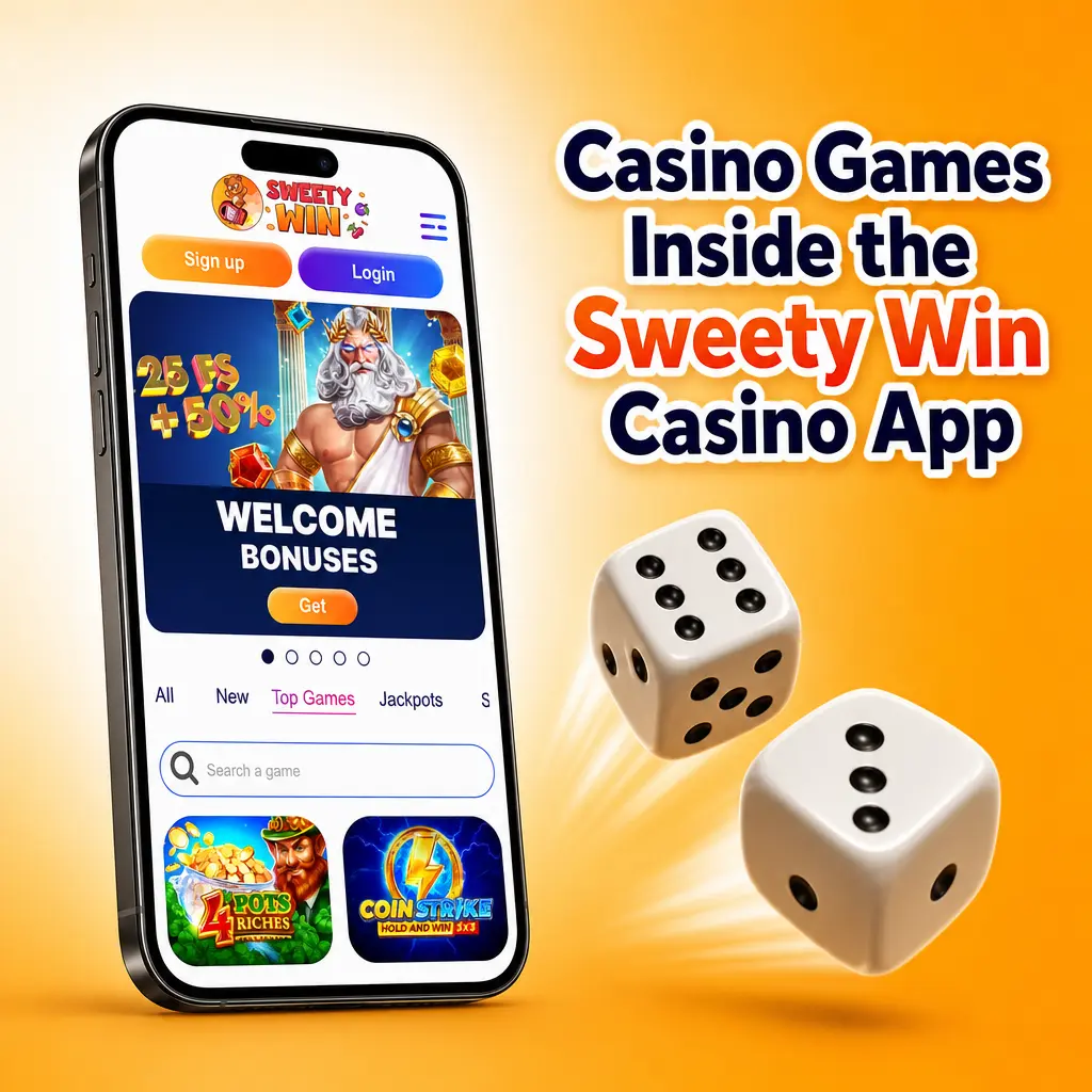 Sweety Win Casino app casino games screen