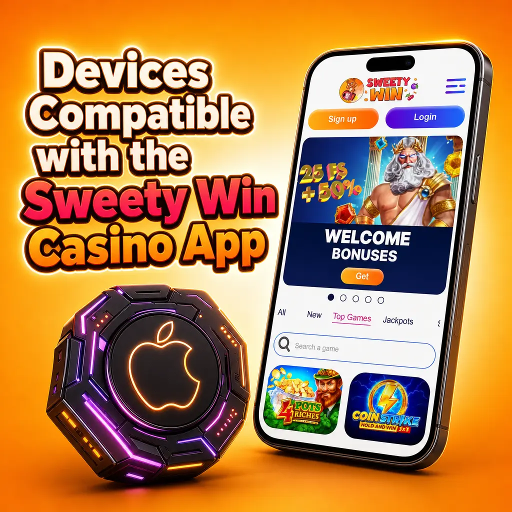 Smartphones and tablets compatible with the Sweety Win Casino app