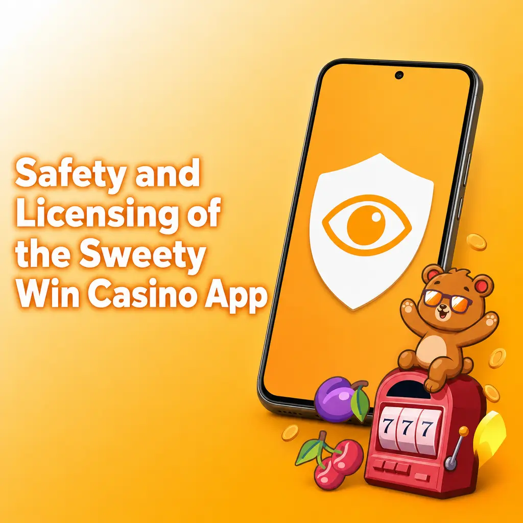 Safety and licensing icons for Sweety Win Casino app
