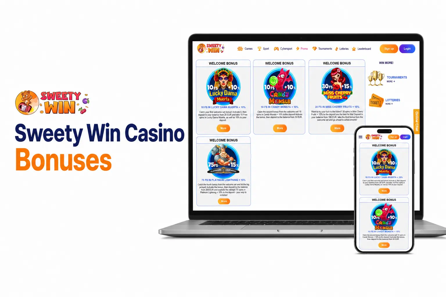 Sweety Win Casino bonuses page