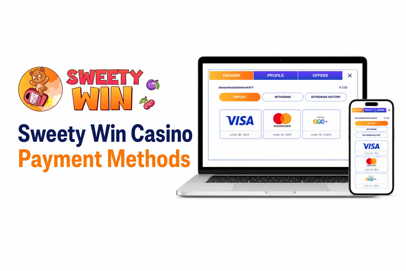 Sweety Win Casino payment methods